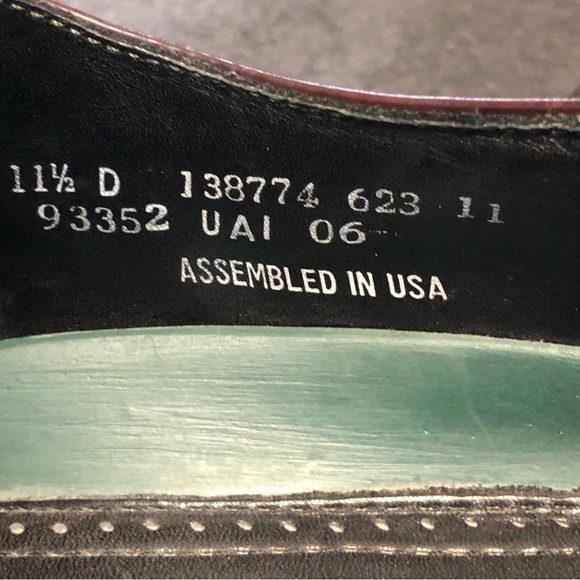 Florsheim Imperial Shoes Men’s Burgundy Leather Toe Cap Oxfords Size 11.5D 93352 - Picture 10 of 10